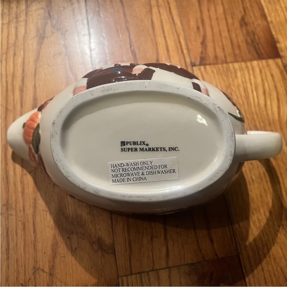 Publix The Pilgrim Pair Ceramic Gravy Boat Dish Thanksgiving Holiday Vintage - Picture 5 of 7